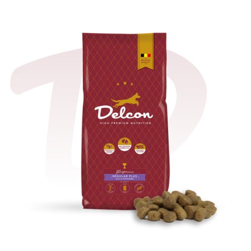 Delcon Regular Plus Chicken Prémium kutyatáp aktívabb kutyának 12 kg