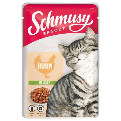 Schmusy Ragout csirke aszpikban alutasakos macskaeledel  100g