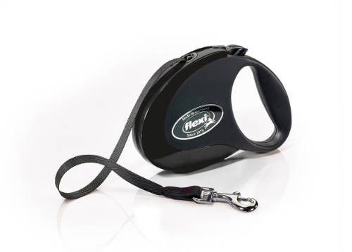 Flexi Style "M" fekete szalagos automata póráz 5m max:25kg