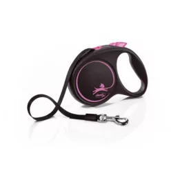   Flexi Black Design "M" pink szalagos automata póráz 5m