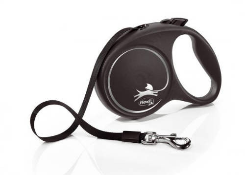 Flexi Black Design "L" ezüst szalagos automata póráz 5m