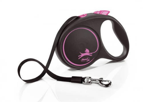 Flexi Black Design "L" pink szalagos automata póráz 5m