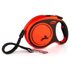   Flexi Xtreme "L" fekete-narancsszín szalagos automata póráz 8m