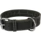 Trixie Greased Leather Collar bőr nyakörv fekete szívritmus mintával