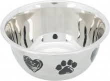 Trixie Stainless Steel Bowl fém tál szürke/fekete kutyák részére