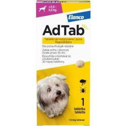   AdTab rágótabletta kutyáknak bolha és kullancs ellen 2,5-5,5 kg