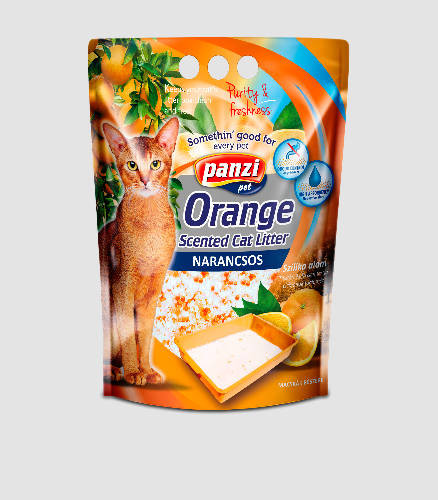 Panzi szilikonos macskaalom - narancsos - 3,8 l - 1,6 kg