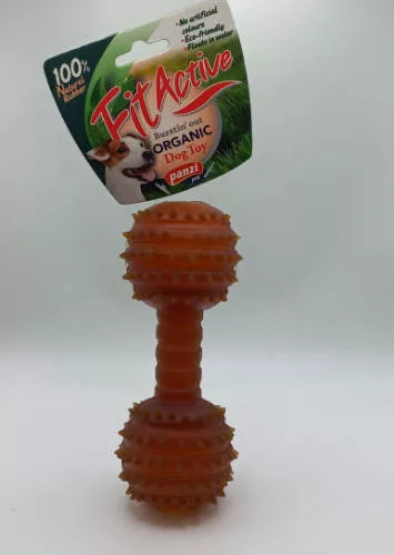 Fitactive natúr gumijáték Rugby Dumbell L - játék kutyák részére