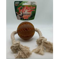   Fitactive natúr gumijáték Dental Ball kötélen  játék kutyák részére