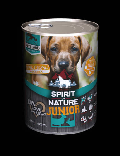 Spirit of Nature junior konzerv kutyáknak bárány&nyúlhússal 415 g