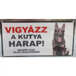 Kutyatábla fém németjuhász ordas 9x13cm