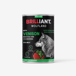   Brilliant Wolfland Szarvas Brokkoli Vörösáfonya kutya konzerv 400 g