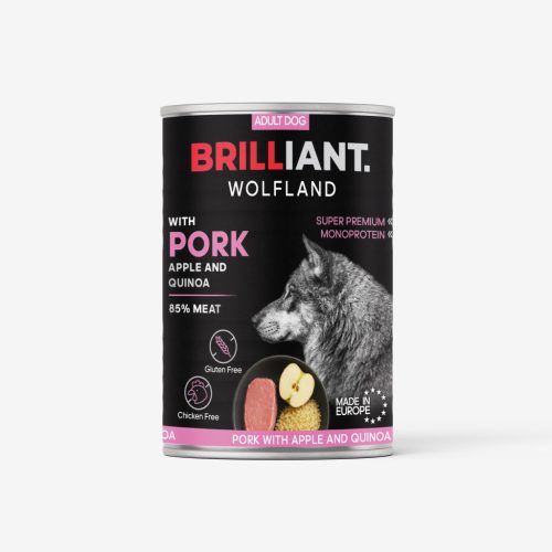 Brilliant Wolfland Sertés Alma Quinoa kutya konzerv 400 g