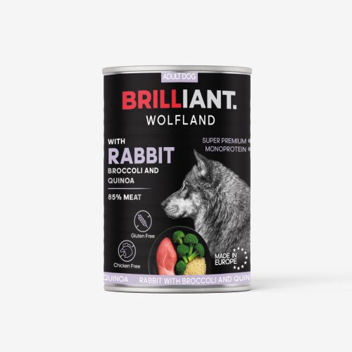 Brilliant Wolfland Nyúl Brokkoli Quinoa kutya konzerv 400 g