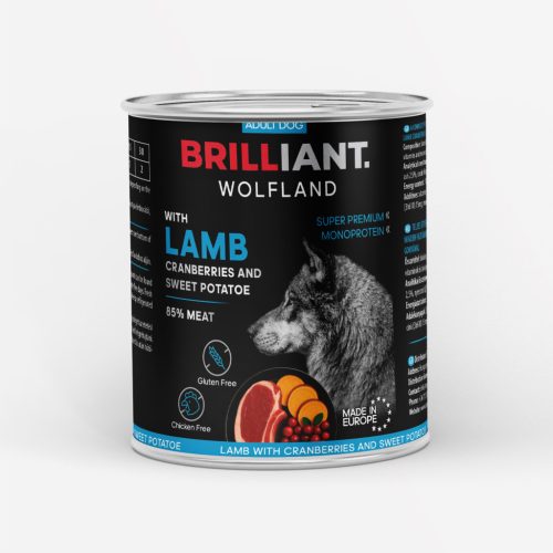 Brilliant Wolfland Bárány Vörösáfonya Édesburgonya kutya konzerv 800 g