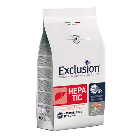 Exclusion Hepatic Pork&Rice Medium&Large májbeteg kutyáknak 12 kg
