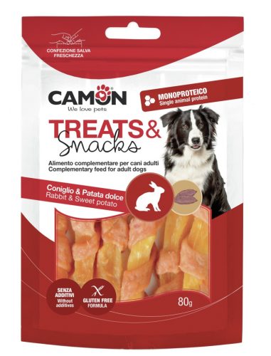 Camon Treats&Snacks MonoProtein Nyúl,Édesburgonya kutya jutalomfat 80g