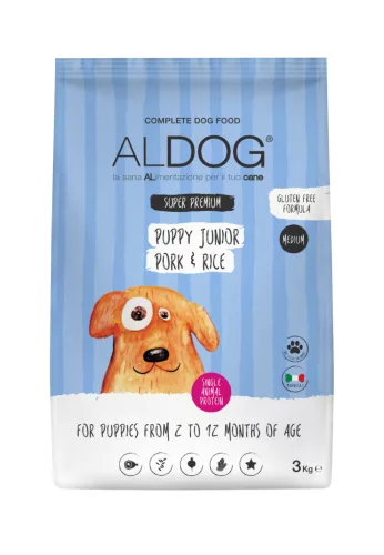 Aldog Puppy&Junior Medium Large pork kutyatáp 12 kg