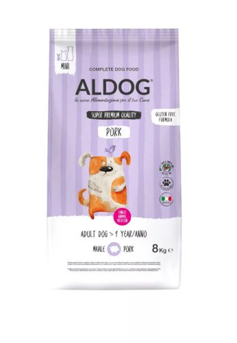 Aldog adult pork and rice mini száraz kutyatáp 8 kg