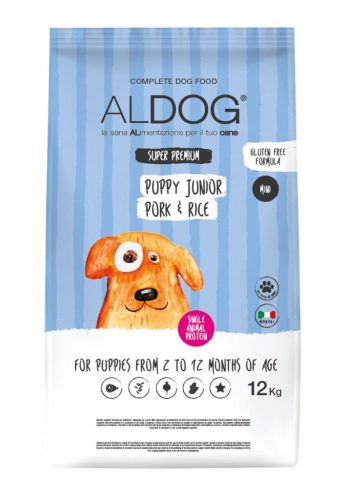 Aldog Pork&Rice Puppy Junior száraz kutyatáp 12 kg