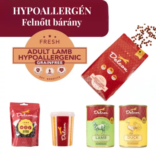 Delcon Lamb Bárány Hypoallergén Csirkementes kutyatáp Próbacsomag