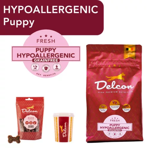 Delcon Puppy Hypoallergén Csirkementes kölyök kutyatáp Próbacsomag