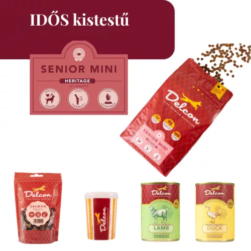 Delcon Senior Mini kutyatáp Próbacsomag kistestű idős kutyáknak