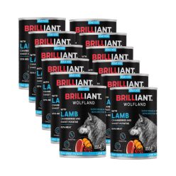   12X400g Brilliant Wolfland Bárány Vörösáfonya Éburgonya kutya konzerv