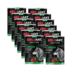   12X400 g Brilliant Wolfland Szarvas Brokkoli Vörösáfonya kutya konzerv