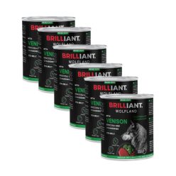   6X800 g Brilliant Wolfland Szarvas Brokkoli Vörösáfonya kutya konzerv