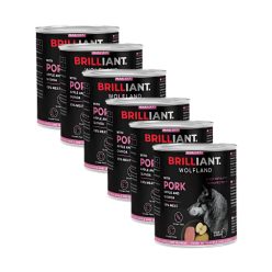 6X800 g Brilliant Wolfland Sertés Alma Quinoa kutya konzerv